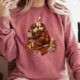 Turkey Reading Books Fall Season Thanksgiving Teacher Book Comfort Colors Sweatshirt Orchid Turkey Reading Books Fall Season Thanksgiving Teacher Book Comfort Colors Sweatshirt Orchid