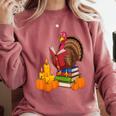 Turkey Reading Books Fall Thanksgiving Teacher Book Comfort Colors Sweatshirt Orchid Turkey Reading Books Fall Thanksgiving Teacher Book Comfort Colors Sweatshirt Orchid