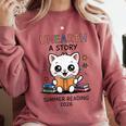 Unearth a Story Cute Kitten Summer Reading 2026 Cat Book Comfort Colors Sweatshirt Orchid Unearth a Story Cute Kitten Summer Reading 2026 Cat Book Comfort Colors Sweatshirt Orchid