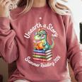 Unearth a Story Summer Reading 2026 Book Lover Dino Fun Comfort Colors Sweatshirt Orchid