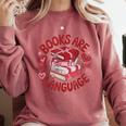 Valentine Book Lover Books Are My Love Language Women Girl Comfort Colors Sweatshirt Orchid Valentine Book Lover Books Are My Love Language Women Girl Comfort Colors Sweatshirt Orchid
