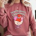 Valentines Book Lover Forget The Flowers And Buy Me Books Comfort Colors Sweatshirt Orchid