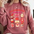 Valentines Reading Book Lover All Booked For Valentine's Day Comfort Colors Sweatshirt Orchid