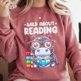 Wild About Reading Book Lover Hippo Comfort Colors Sweatshirt Orchid Wild About Reading Book Lover Hippo Comfort Colors Sweatshirt Orchid