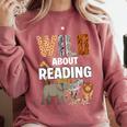 Wild About Reading Book Reader Book Nerd Book Reading Lover Premium Tri-Blend Comfort Colors Sweatshirt Orchid