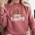 Wild About Reading Books Reader Lover Bookworm Leopard Print Comfort Colors Sweatshirt Orchid Wild About Reading Books Reader Lover Bookworm Leopard Print Comfort Colors Sweatshirt Orchid