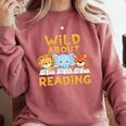 Wild About Reading Cute Animal Book Lover Kids Comfort Colors Sweatshirt Orchid Wild About Reading Cute Animal Book Lover Kids Comfort Colors Sweatshirt Orchid