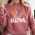 WILD ABOUT READING Reading Books Bookworm Library Day Comfort Colors Sweatshirt Orchid WILD ABOUT READING Reading Books Bookworm Library Day Comfort Colors Sweatshirt Orchid