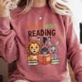 Wild About Reading Zoo Animals For Bookworm Book Reader Comfort Colors Sweatshirt Orchid