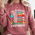 I Will Read Books On A Boat & Everywhere Comfort Colors Sweatshirt Orchid I Will Read Books On A Boat & Everywhere Comfort Colors Sweatshirt Orchid