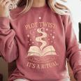 Witchy Book Club Pagan Reader Occult Fiction Coven Ritual Comfort Colors Sweatshirt Orchid