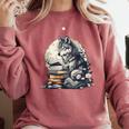 Wolf Reading Book Librarian Library Wolves Comfort Colors Sweatshirt Orchid Wolf Reading Book Librarian Library Wolves Comfort Colors Sweatshirt Orchid