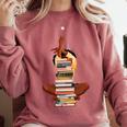 Woman And Books Stack Afro Girl Book Lover Comfort Colors Sweatshirt Orchid Woman And Books Stack Afro Girl Book Lover Comfort Colors Sweatshirt Orchid