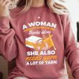 Woman Survives On Books Yarn Knitting Crochet Premium Tri-Blend Comfort Colors Sweatshirt Orchid Woman Survives On Books Yarn Knitting Crochet Premium Tri-Blend Comfort Colors Sweatshirt Orchid