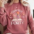 Women's 1986 Chapter Forty 40th Birthday Wildflower Book 40 Year Old Comfort Colors Sweatshirt Orchid