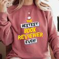 Women's Best Book Reviewer Critic Job Occupation Comfort Colors Sweatshirt Orchid