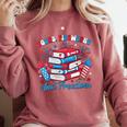 Women's Books Fireworks And Freedom Independence Day Book Lover Comfort Colors Sweatshirt Orchid Women's Books Fireworks And Freedom Independence Day Book Lover Comfort Colors Sweatshirt Orchid