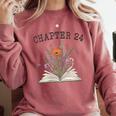 Women's Chapter 24 Book Lovers & Readers 24th Birthday Wildflowers Comfort Colors Sweatshirt Orchid Women's Chapter 24 Book Lovers & Readers 24th Birthday Wildflowers Comfort Colors Sweatshirt Orchid