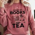Women's Fueled By Books And Tea Book Lover Bookworm Reading Books Comfort Colors Sweatshirt Orchid Women's Fueled By Books And Tea Book Lover Bookworm Reading Books Comfort Colors Sweatshirt Orchid