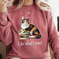 Womens Girls Books I Do What I Want Calico Cat Lover Comfort Colors Sweatshirt Orchid Womens Girls Books I Do What I Want Calico Cat Lover Comfort Colors Sweatshirt Orchid