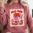 Women's Read Your Heart Out Groovy Bookish Valentine Day Women Girls Comfort Colors Sweatshirt Orchid Women's Read Your Heart Out Groovy Bookish Valentine Day Women Girls Comfort Colors Sweatshirt Orchid