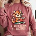 In World Of Bookworms Be Book Dragon Cute Women Kids Men Comfort Colors Sweatshirt Orchid In World Of Bookworms Be Book Dragon Cute Women Kids Men Comfort Colors Sweatshirt Orchid