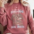 In A World Of Bookworms Be A Book Dragon Book Lover Reader Comfort Colors Sweatshirt Orchid