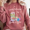 Yarn Quote Easily Distracted By Books And Yarn Reader Comfort Colors Sweatshirt Orchid Yarn Quote Easily Distracted By Books And Yarn Reader Comfort Colors Sweatshirt Orchid