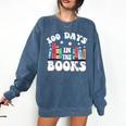 100 Days In The Books School Reading Celebration Comfort Colors Sweatshirt Blue Jean