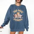 100 Days Of School Cute Puppies And Books Comfort Colors Sweatshirt Blue Jean