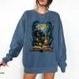 4 Books Are Portable Magic Bookish Reading Nerd Quote Comfort Colors Sweatshirt Blue Jean