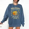 Abibliophobia Book Lover Reading Humor Graphic Comfort Colors Sweatshirt Blue Jean Abibliophobia Book Lover Reading Humor Graphic Comfort Colors Sweatshirt Blue Jean