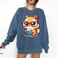 Adorable Book Lover Chipmunk With Reading Glasses Cute Premium Comfort Colors Sweatshirt Blue Jean Adorable Book Lover Chipmunk With Reading Glasses Cute Premium Comfort Colors Sweatshirt Blue Jean