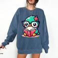 Adorable Book Lover Humming Bird With Reading Glasses Cute Comfort Colors Sweatshirt Blue Jean Adorable Book Lover Humming Bird With Reading Glasses Cute Comfort Colors Sweatshirt Blue Jean