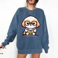 Adorable Book Lover Shih Tzu With Reading Glasses Cute Comfort Colors Sweatshirt Blue Jean Adorable Book Lover Shih Tzu With Reading Glasses Cute Comfort Colors Sweatshirt Blue Jean