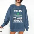 Alien Quote Take Me To Your Readers Sci-Fi Ufo Book Lover Comfort Colors Sweatshirt Blue Jean Alien Quote Take Me To Your Readers Sci-Fi Ufo Book Lover Comfort Colors Sweatshirt Blue Jean