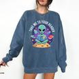 Alien Reader Reading Teacher Librarian Book Lover Comfort Colors Sweatshirt Blue Jean