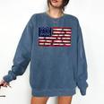 America US Flag Books Library Reading For Book Lover Reader Comfort Colors Sweatshirt Blue Jean