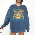 Animals Read Reading Book Library First Day Of School Kids Comfort Colors Sweatshirt Blue Jean