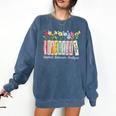Applied Behavior Analysis Book Wildflower ABA RBT Therapist Premium Tri-Blend Comfort Colors Sweatshirt Blue Jean