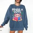 Axolotl Books Readsalotl Reading Bookworm Boys Girls Comfort Colors Sweatshirt Blue Jean Axolotl Books Readsalotl Reading Bookworm Boys Girls Comfort Colors Sweatshirt Blue Jean