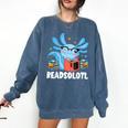 Axolotl Read Book Kawaii Reading Books For Men Women Comfort Colors Sweatshirt Blue Jean