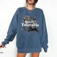 Barely Tolerable Shirt Floral Book Lover Quote Bookish Comfort Colors Sweatshirt Blue Jean