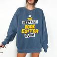 Best Book Editor Job Occupation Premium Tri-Blend Comfort Colors Sweatshirt Blue Jean