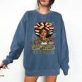 Big Cancer Energy Woman Camo Zodiac Book Teacher Comfort Colors Sweatshirt Blue Jean
