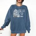 Boho Book Just A Girl Who Loves Books And Coffee Comfort Colors Sweatshirt Blue Jean