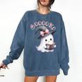 Boo Ghost Books Coquette Bow Halloween Women School Teacher Comfort Colors Sweatshirt Blue Jean Boo Ghost Books Coquette Bow Halloween Women School Teacher Comfort Colors Sweatshirt Blue Jean