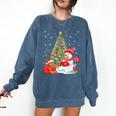 Book Christmas Tree Bookworm Gingerbread Man Snowman Reading Comfort Colors Sweatshirt Blue Jean