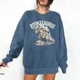 Book Dinosaur Bookworm T-Rex Dino Reading Books Book Comfort Colors Sweatshirt Blue Jean