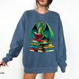 Book Dragon Reading Books Comfort Colors Sweatshirt Blue Jean